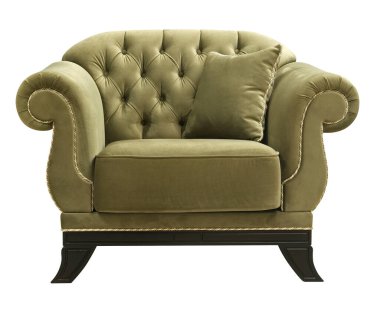 Koltuk beyaz arka planda izole edilmiş. Görünüm 2. Kırpma yolu dahil.