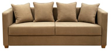 Beyaz arka planda izole kanepe. Kırpma yolu dahil