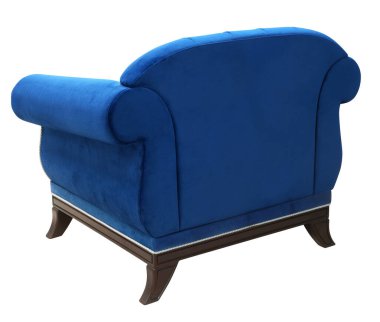 Koltuk beyaz arka planda izole edilmiş. Arkadan bak. Kırpma yolu dahil.