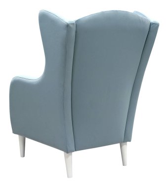 Koltuk beyaz arka planda izole edilmiş. Arkadan bak. Kırpma yolu dahil.