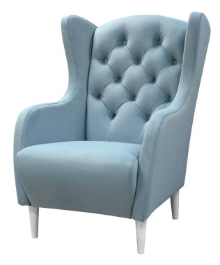 Koltuk beyaz arka planda izole edilmiş. Görünüm 2. Kırpma yolu dahil