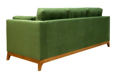 Beyaz arka planda izole kanepe. Arkadan bak. Kırpma yolu dahil