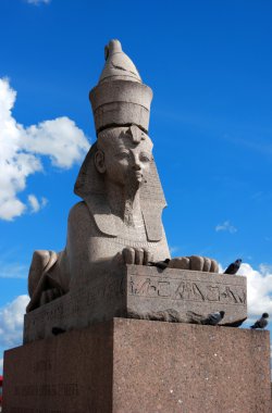 St. Petersburg Quay with Sphinxes. clipart
