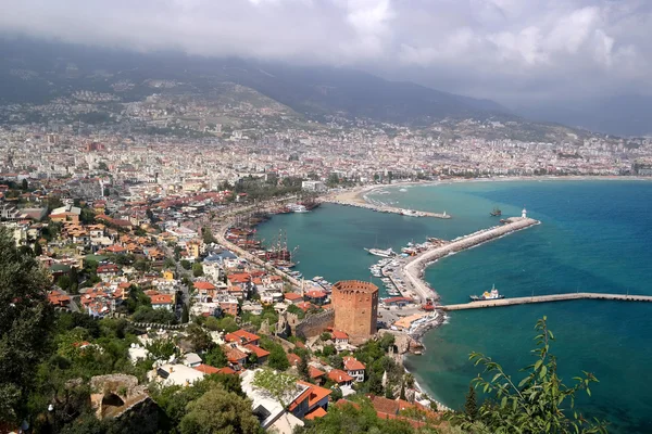 Şehir Alanya, kale, kırmızı kule, defne görünümü