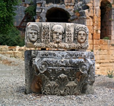 Türkiye, Demre-Myra, ayrıntı oyulmuş dekorasyon.