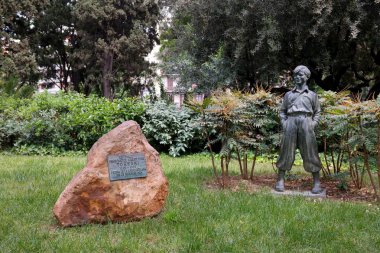 Barcelona, Spain - May 17, 2014: Monument TORESKI. The monument is located near the Sagrada Familia.