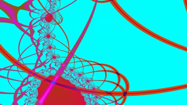 Geometrische Dekoration abstrakter Kunst in Form eines abstrakten Gitters auf blauem Hintergrund. — Stockvideo