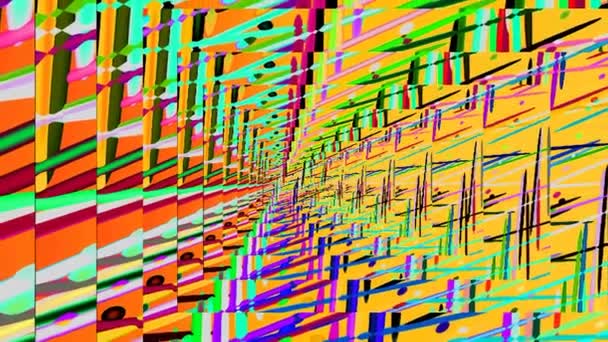 Geometrická abstraktní umění dekorace, vyhlídky na ustupující do dálky. — Stock video