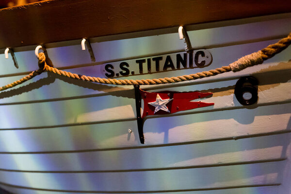 Reproduction of Titanic's wooden lifeboat