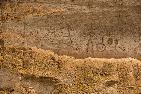 Native Modoc Πετρογλυφικά Σκαλισμένα Πέτρα Στο Petroglyph Point Lava Beds — Φωτογραφία Αρχείου