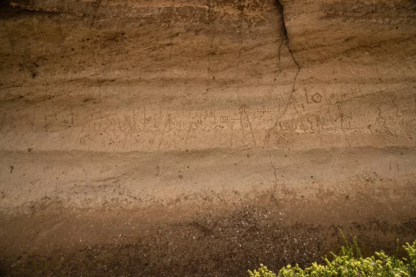 Petróglifos Nativos Modoc Esculpidos Pedra Petroglyph Point Lava Beds — Fotografia de Stock