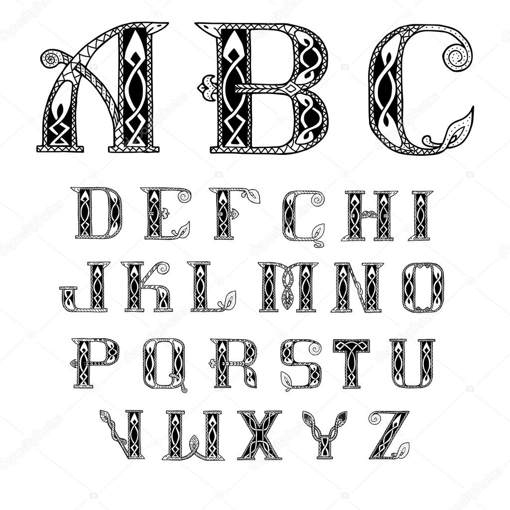 sch 246 ne keltische schriftart mit muster stockvektor sch 246 ne keltische schriftart mit muster stockvektor
