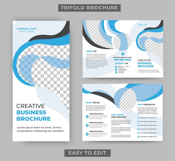Трёхкратная Бизнес Брошюра Корпоративный Креативный Дизайн Брошюры Рекламы — стоковый вектор