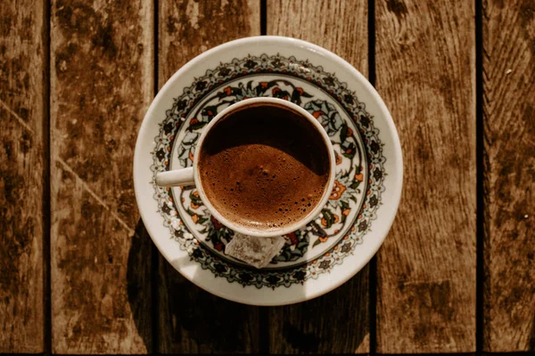 Cup Traditional Turkish Coffee Wooden Table Royalty Free Stock Photos