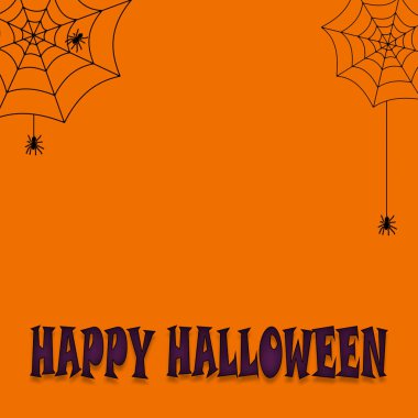 Mutlu Cadılar Bayramı örümcek ağı ve tebrik kartı, poster ve afiş için örümcekler.