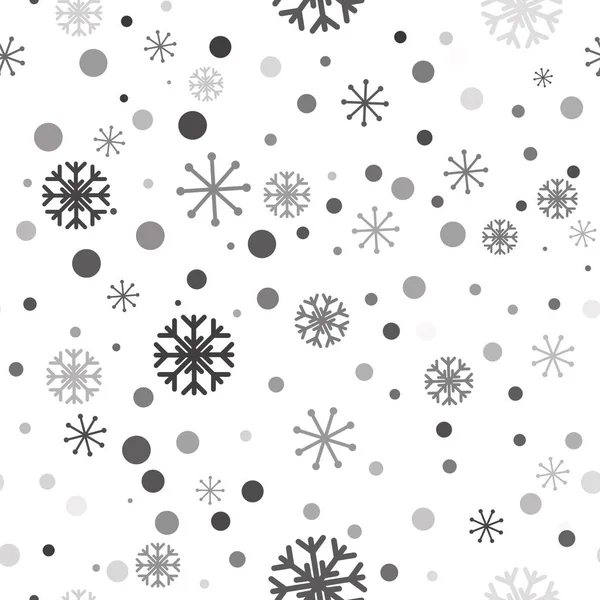 Snowflake Padrão Sem Costura Neve Negra Sobre Fundo Branco Papel — Fotografia de Stock