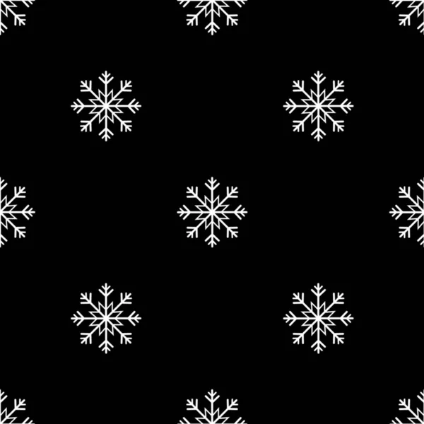 Hópehely Zökkenőmentes Minta Fekete Háttérrel Absztrakt Tapéta Csomagolási Dekoráció Boldog — Stock Fotó