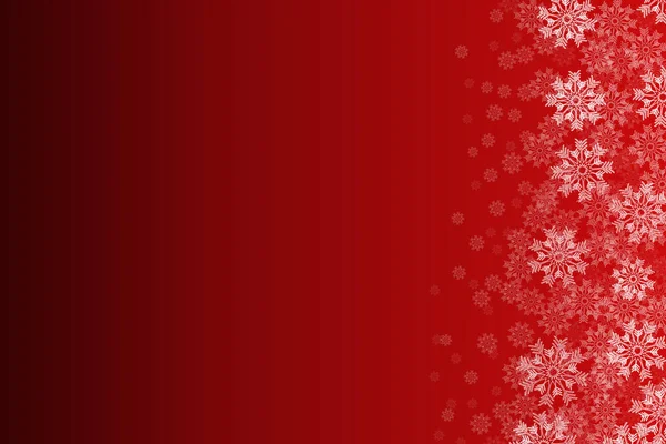 Зимний Узор Белых Снежинок Красном Фоне Зимняя Концепция Плоский Лежал — стоковое фото