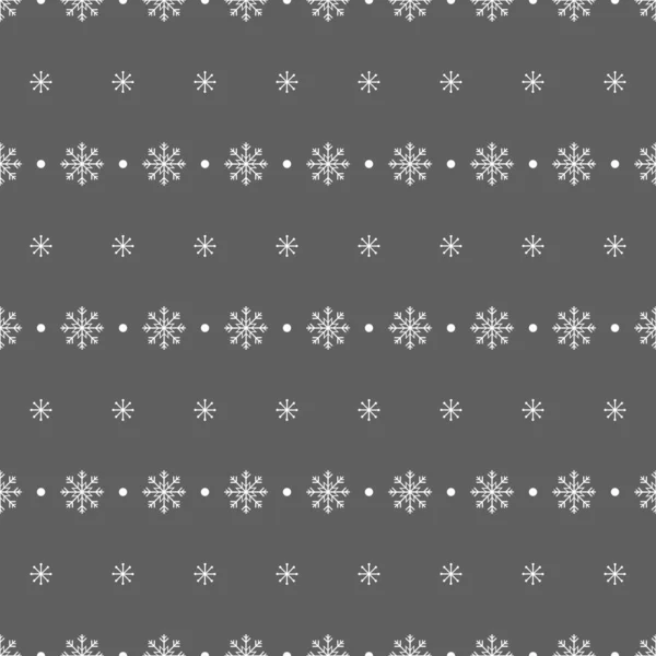 Śnieżynka Bez Szwu Wzór Śnieg Szarym Tle Tapeta Abstrakcyjna Dekoracja — Zdjęcie stockowe