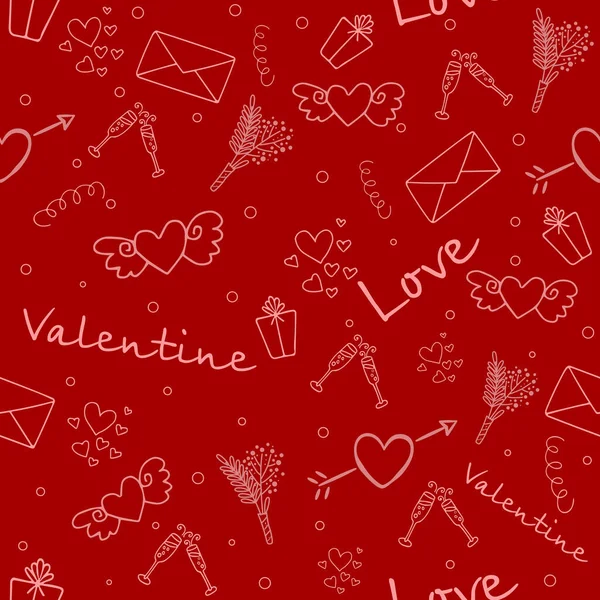 Lindo Patrón Sin Costura San Valentín Con Corazones Sobre Fondo —  Fotos de Stock
