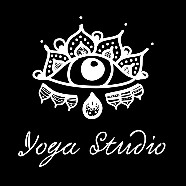 Estudio de Yoga Negro — Archivo Imágenes Vectoriales