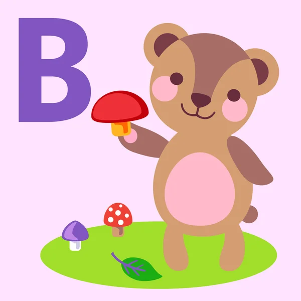 B Bogstavet bjørn – Stock-vektor