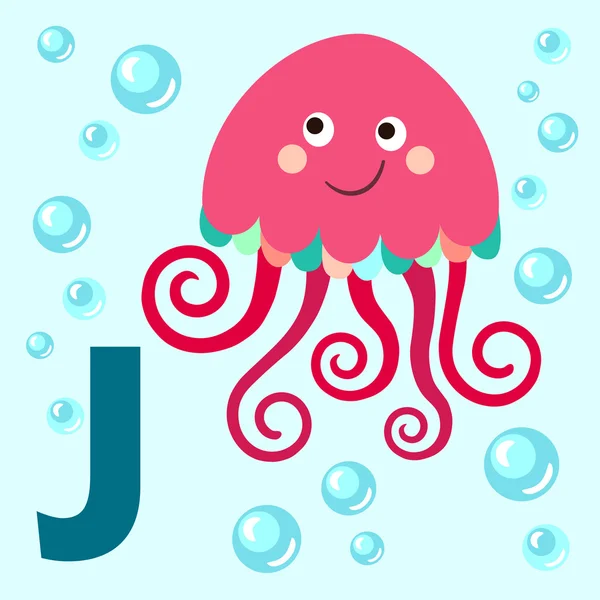 Icona lettera meduse — Vettoriale Stock