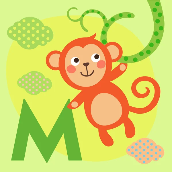 Monkey Letter icon — Stock Vector