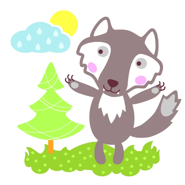 Wolfforest — Stock Vector