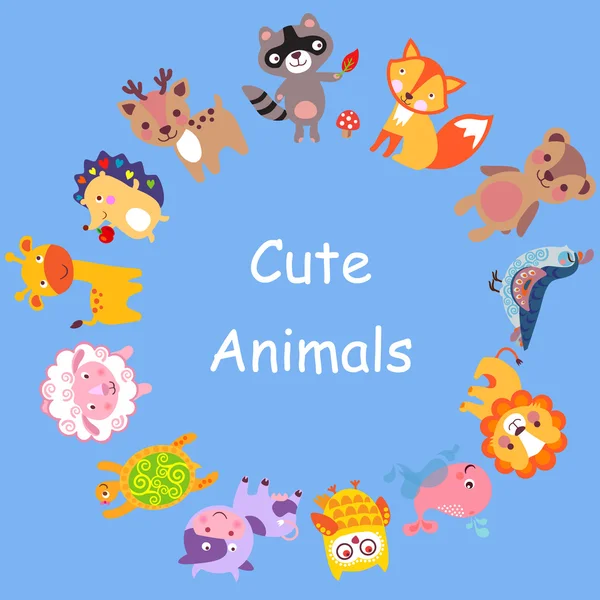 Cuteanimals — Vetor de Stock