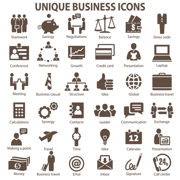 Иконка бизнес-набора — стоковый вектор