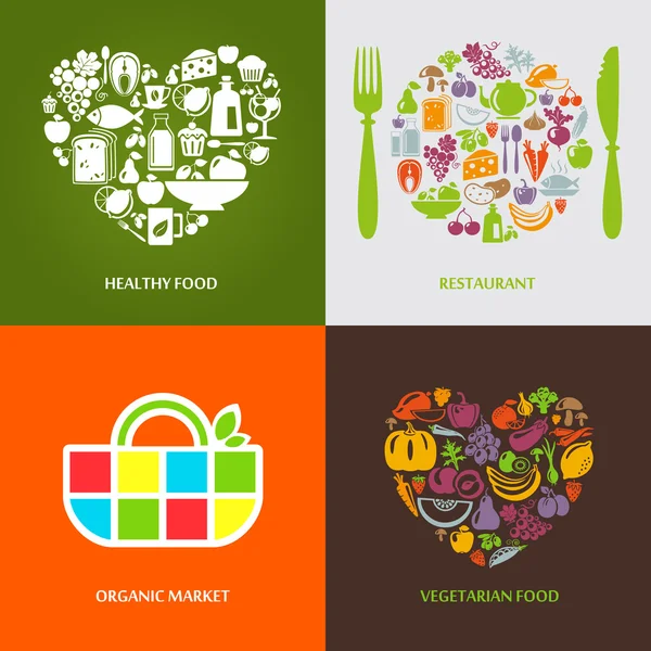 Healthy Concept Organic — Stock Vector