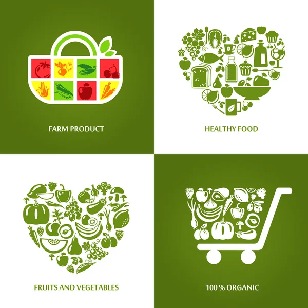 Organic Set Four — Stock Vector