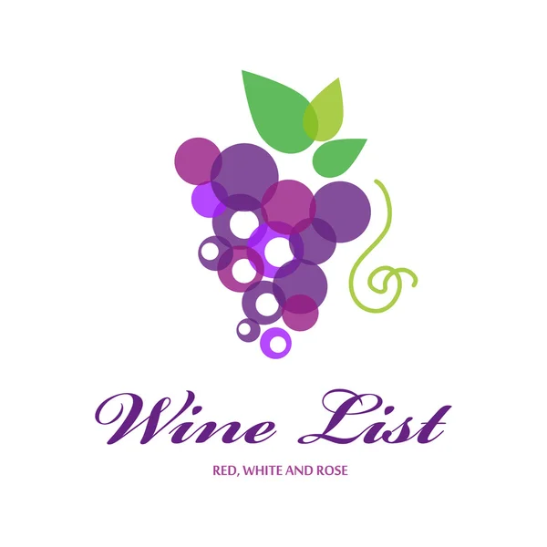 Lista de vinos Uva — Archivo Imágenes Vectoriales