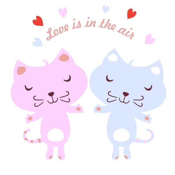 Aranyos macskák szerelem — Stock Vector