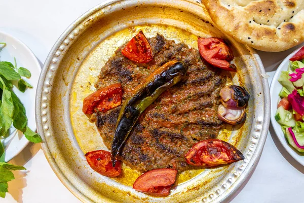 Tepsi Kebab Vassoio Kebab Locale Antakya Hatay Cuisine Kebab Foto Stock Royalty Free