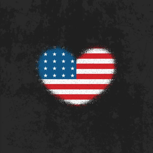 Ilustração Colorida Coração Uma Bandeira Fundo Com Uma Textura Grunge — Vetor de Stock