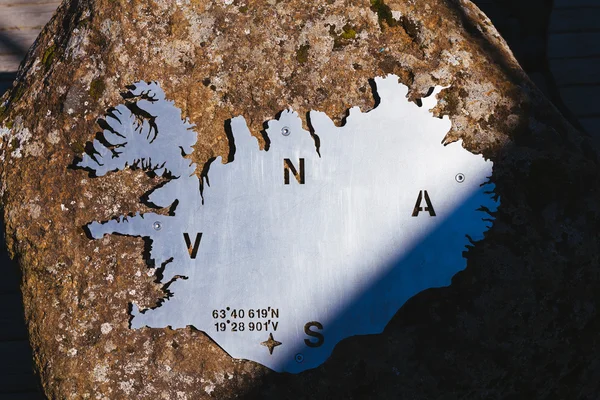 O mapa de Islândia — Fotografia de Stock