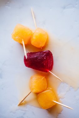 Kırmızı ve turuncu buz closeup