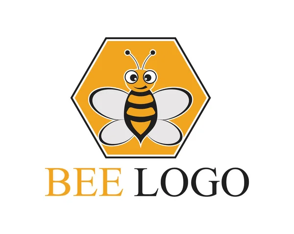 Bee Logo Plantilla Vector Icono Ilustración Diseño — Archivo Imágenes Vectoriales