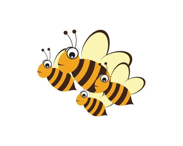 Bee Logo Plantilla Vector Icono Ilustración Diseño — Archivo Imágenes Vectoriales