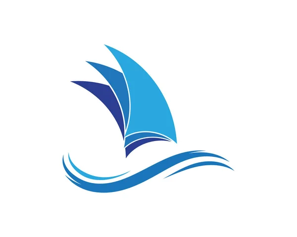 Nave Crociera Ocean Silhouette Semplice Logo Lineare — Vettoriale Stock