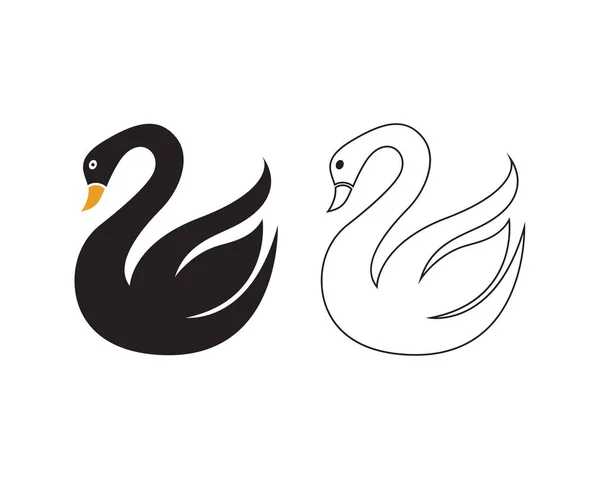 Kuğu logosu Şablon tasarımı çizimi