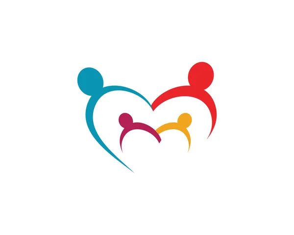 Familie Zorg Liefde Logo Template Illustratie Ontwerp — Stockvector