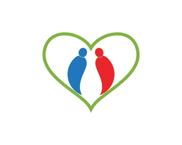 Aile Bakımı Aşk Logosu Örnekleme Tasarımı — Stok Vektör