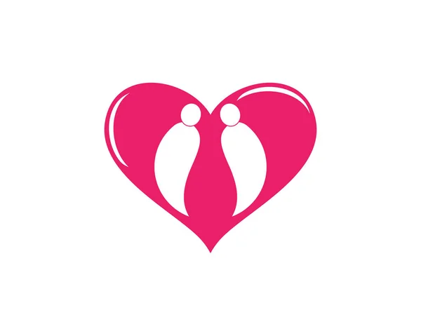 Familie Pflege Liebe Logo Vorlage Illustration Design — Stockvektor