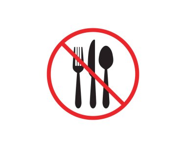 kaşık ve çatal logo şablonu çizimi