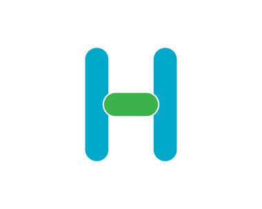 H Harfi Logo Şablonu Tasarım Vektörü illüstrasyonu