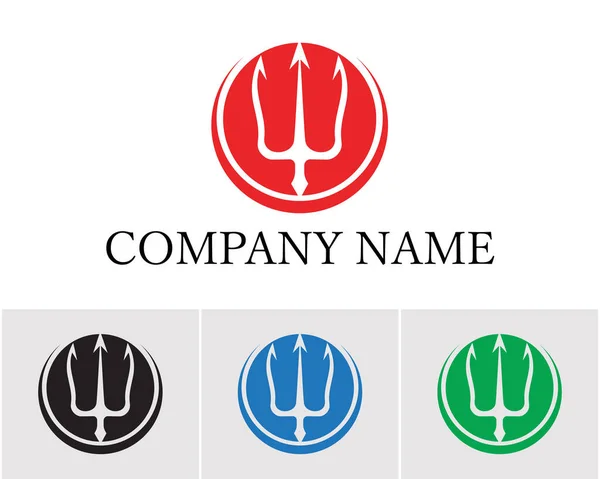Sihirli Mızrak Logosu Semboller Şablon Vektörü — Stok Vektör