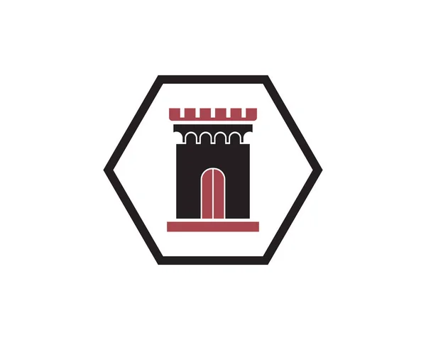 Illustration Modèle Vectoriel Logo Château — Image vectorielle
